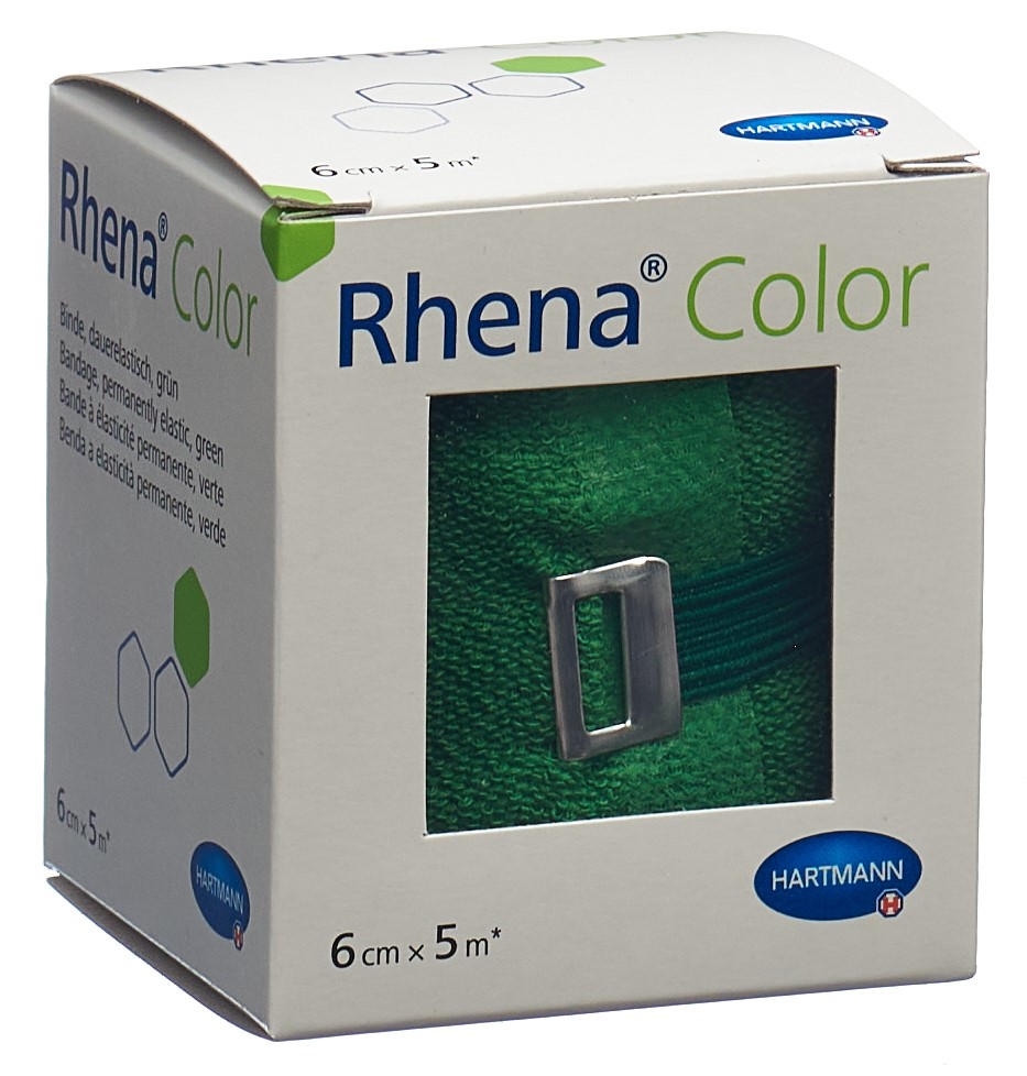 Rhena Color Elastische Binden 6cmx5m grün 1 Stk