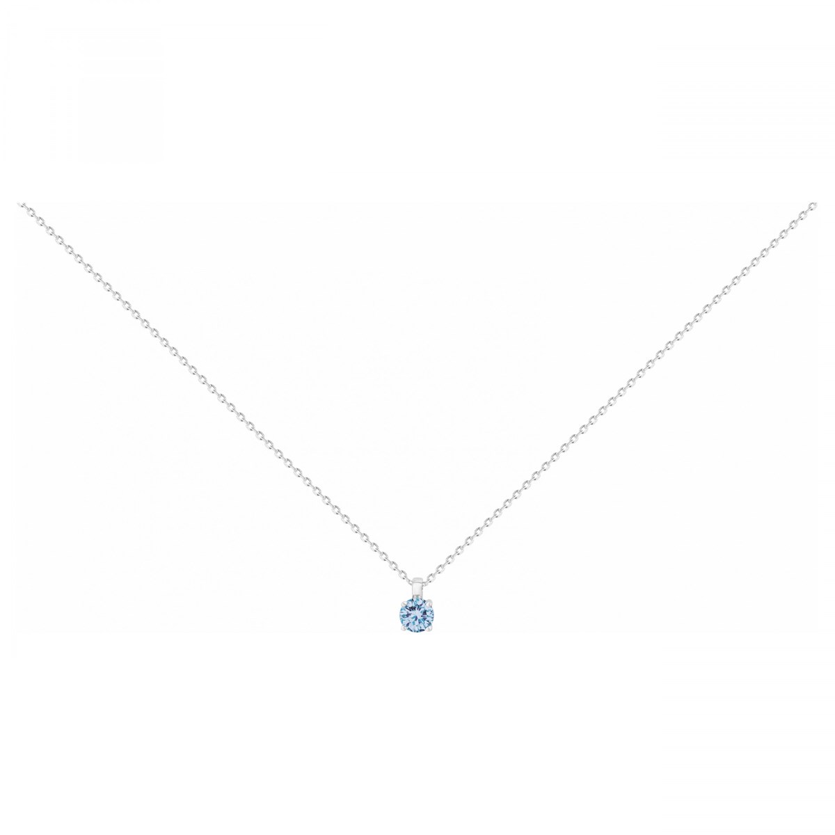 Collier mono-motif en Argent avec spinelle bleu topaze