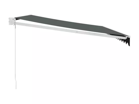 Auvent rétractable anthracite 4,5x3 m tissu et aluminium