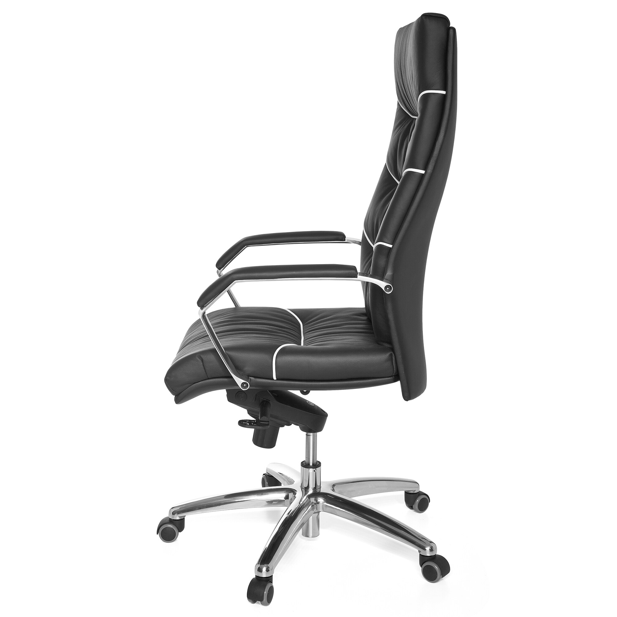 FineBuy XXL Chefsessel Echtleder schwarz Bürostuhl Drehstuhl Schreibtischstuhl