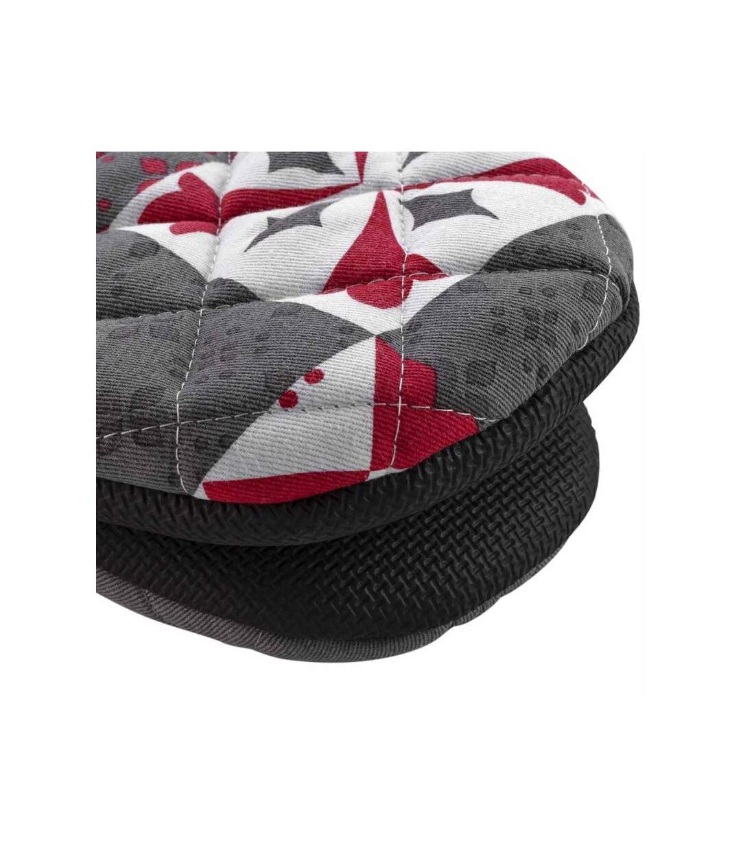 Gant de Cuisine Pince Credence 24cm Gris & Rouge