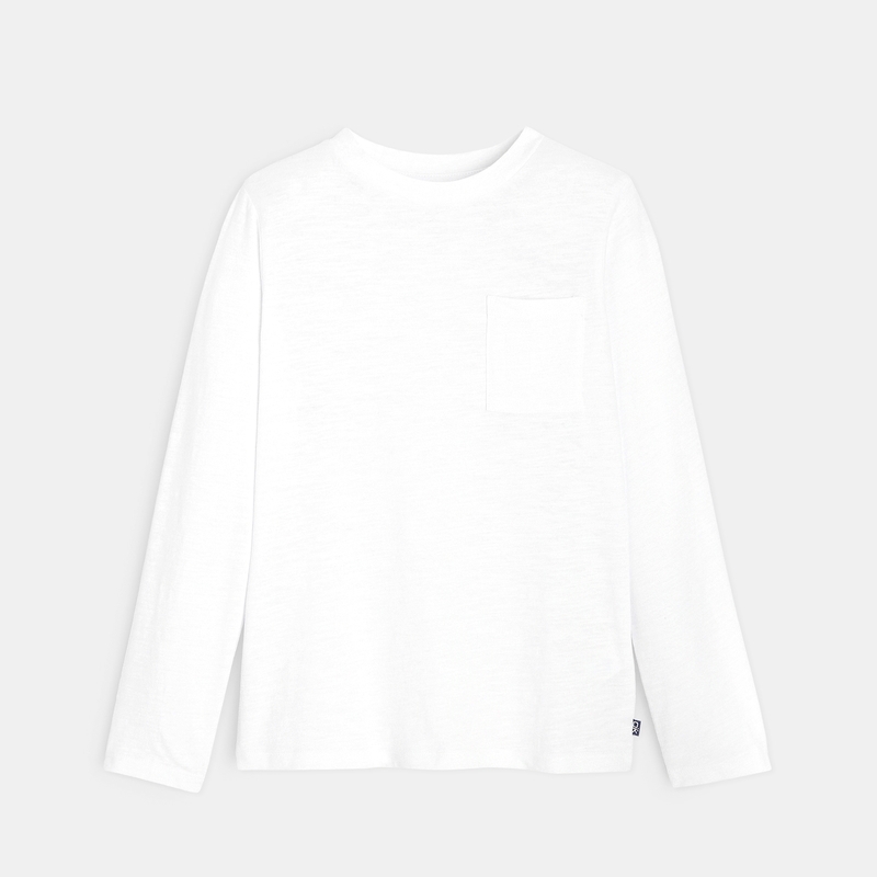 T-shirt uni en coton blanc garçon