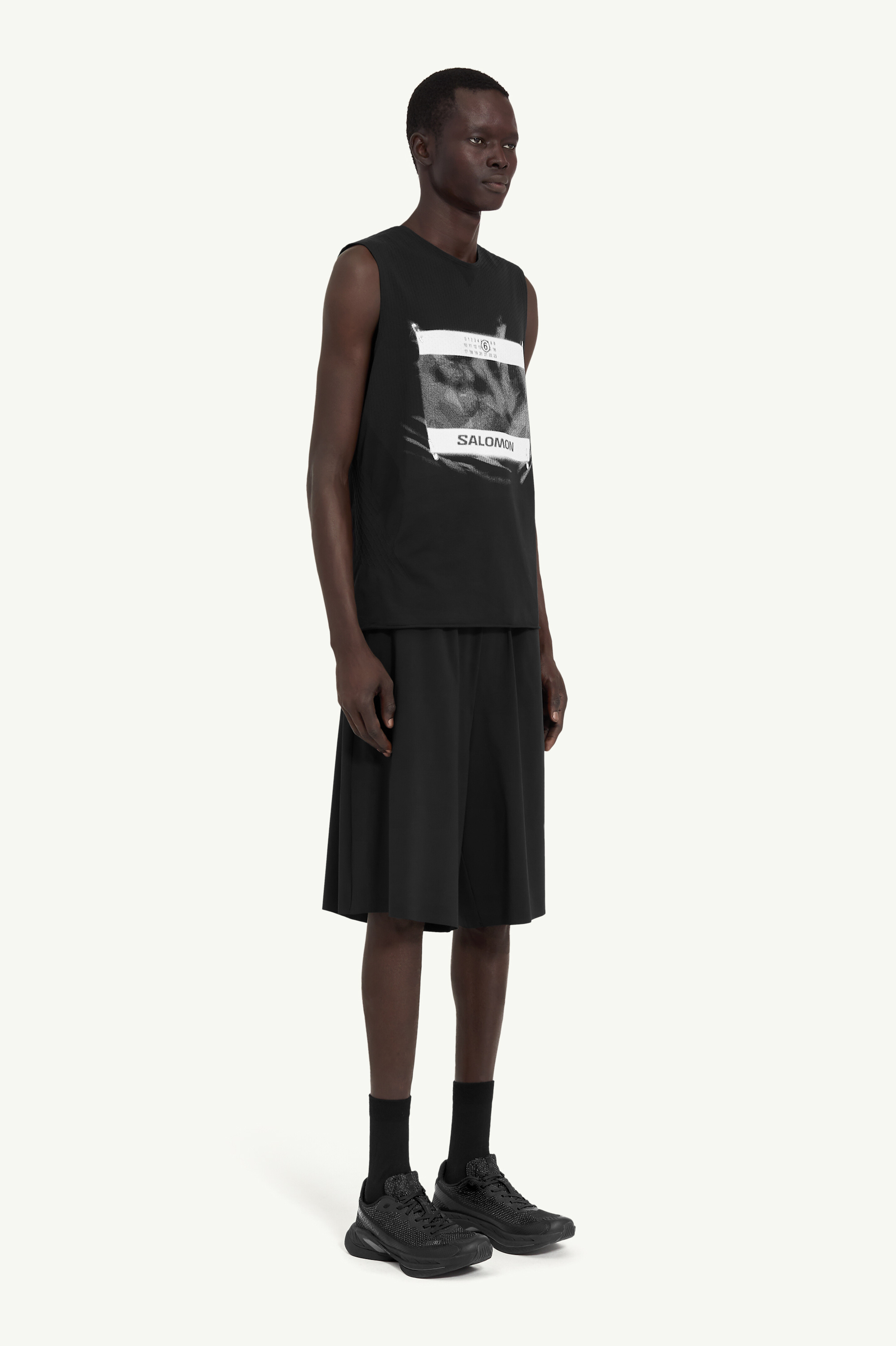 Black Nylon Seamless Crewneck Top Noir