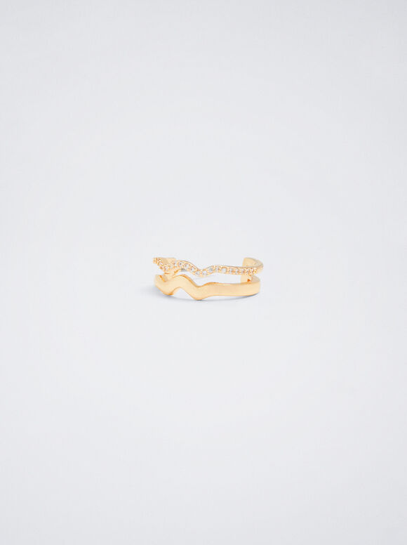 Brincos de argola com zircônia cúbica - Dourado