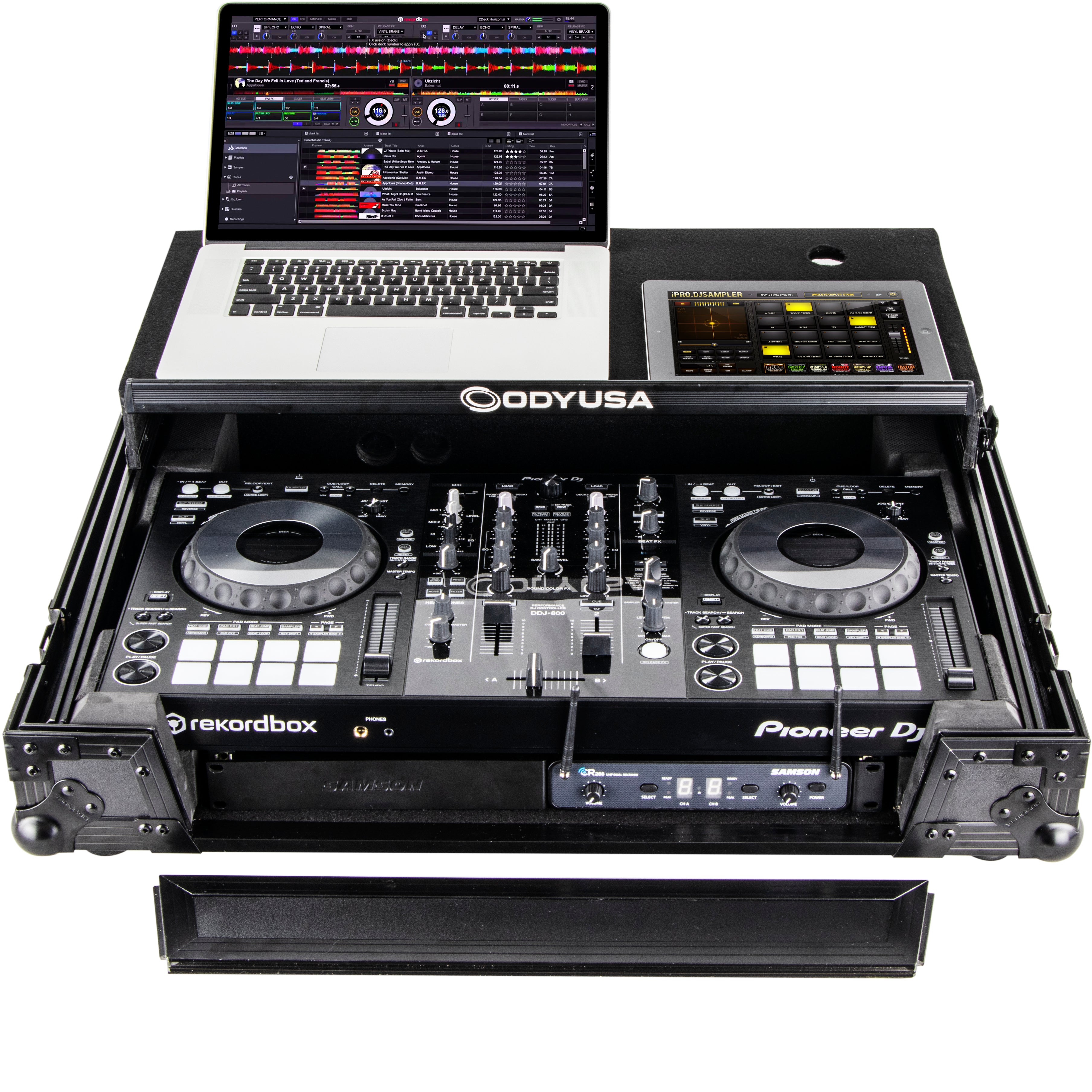 Odyssey FZGSPIDDJ8001BL flightcase voor Pioneer DDJ-800 zwart