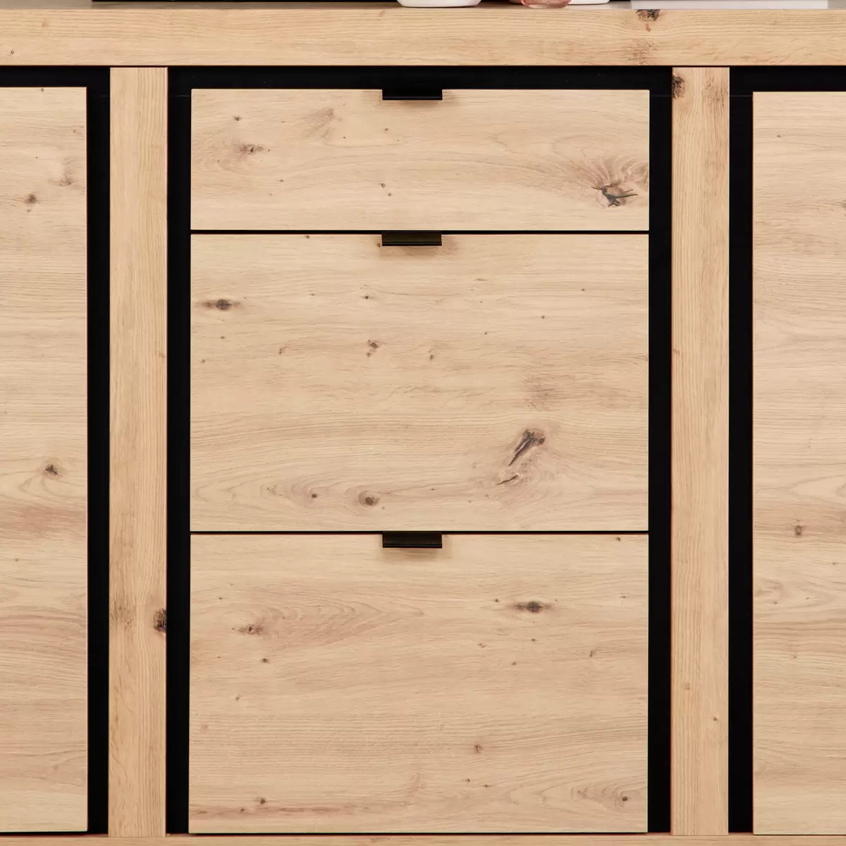 Sideboard Nyon schwarz,Eiche