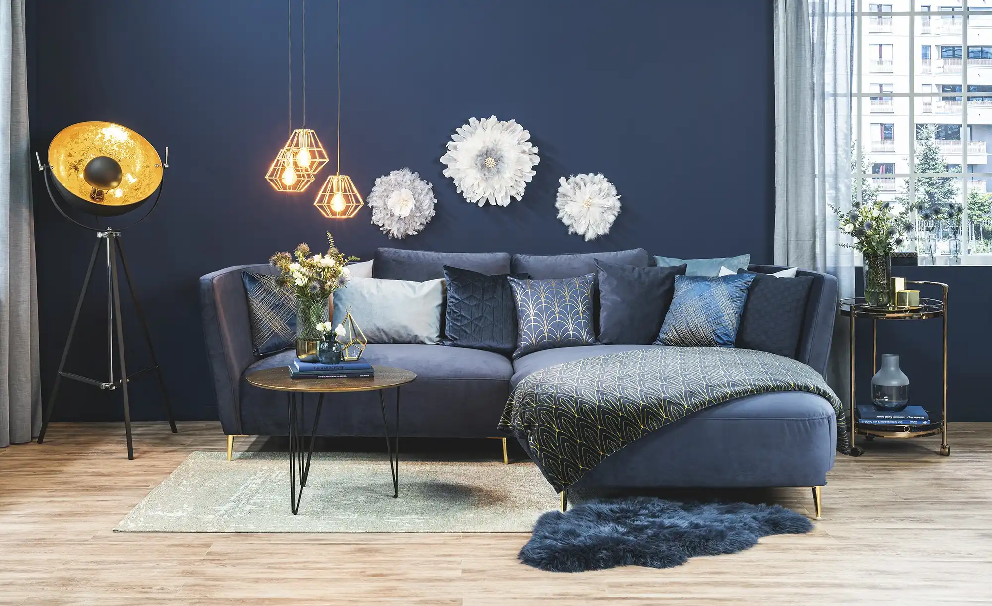 KHG Stehleuchte im Studiolampen-Design, schwarz