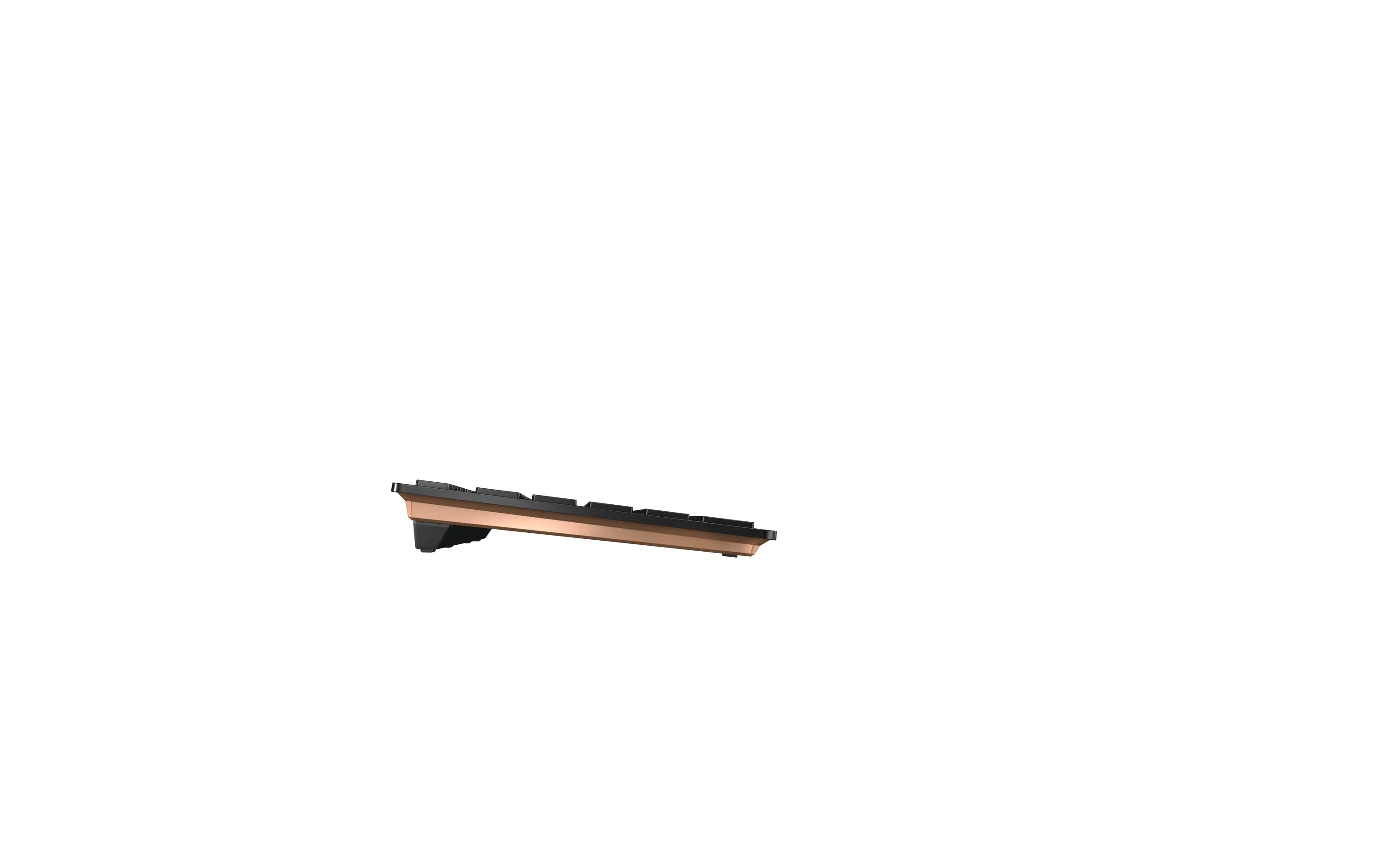 Tastatur-Maus-Set DW 9100 Slim Schwarz / Bronze<br>Hochwertiges und kabelloses Desktop-Set mit elegantem Deisgn