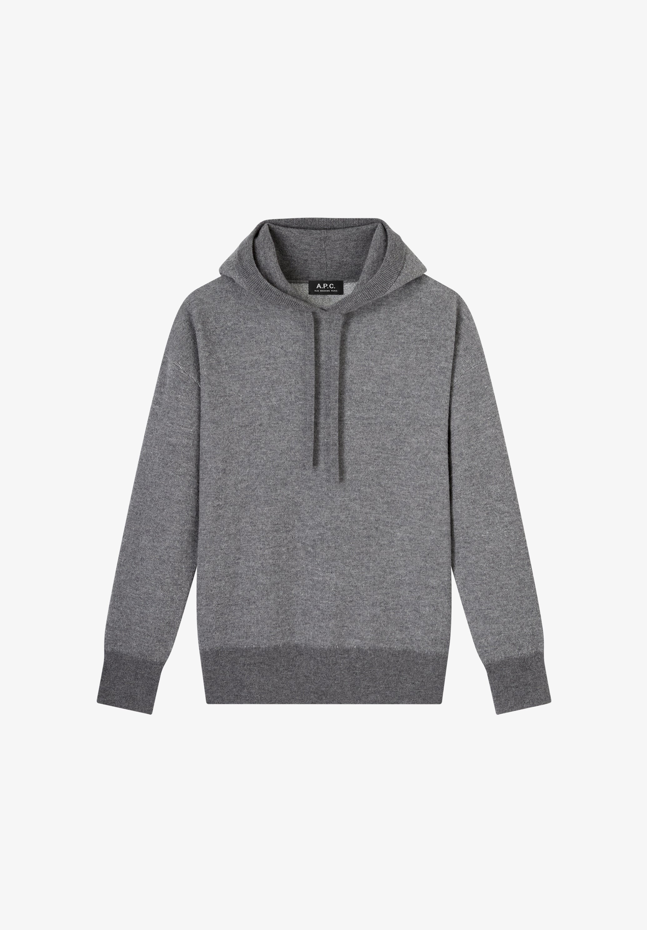 Hoodie unisexe en laine. - Gris chine