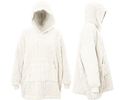Unique Living Hoodie Oversized Hoody Pleun duifwit 78x120 cm