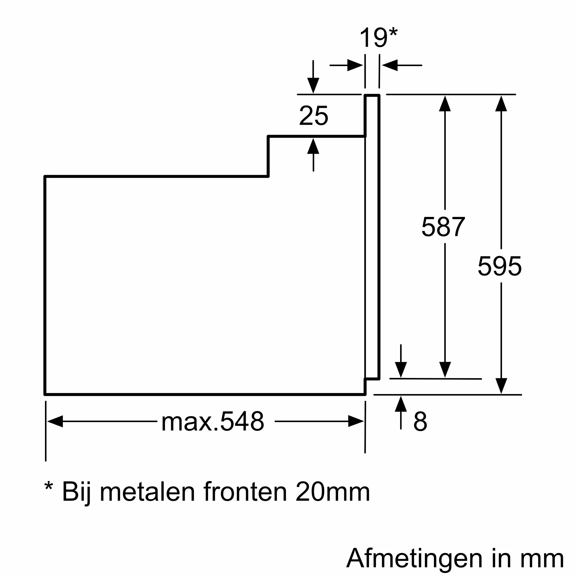 Serie 2 Bakoven 60 x 60 cm RVS