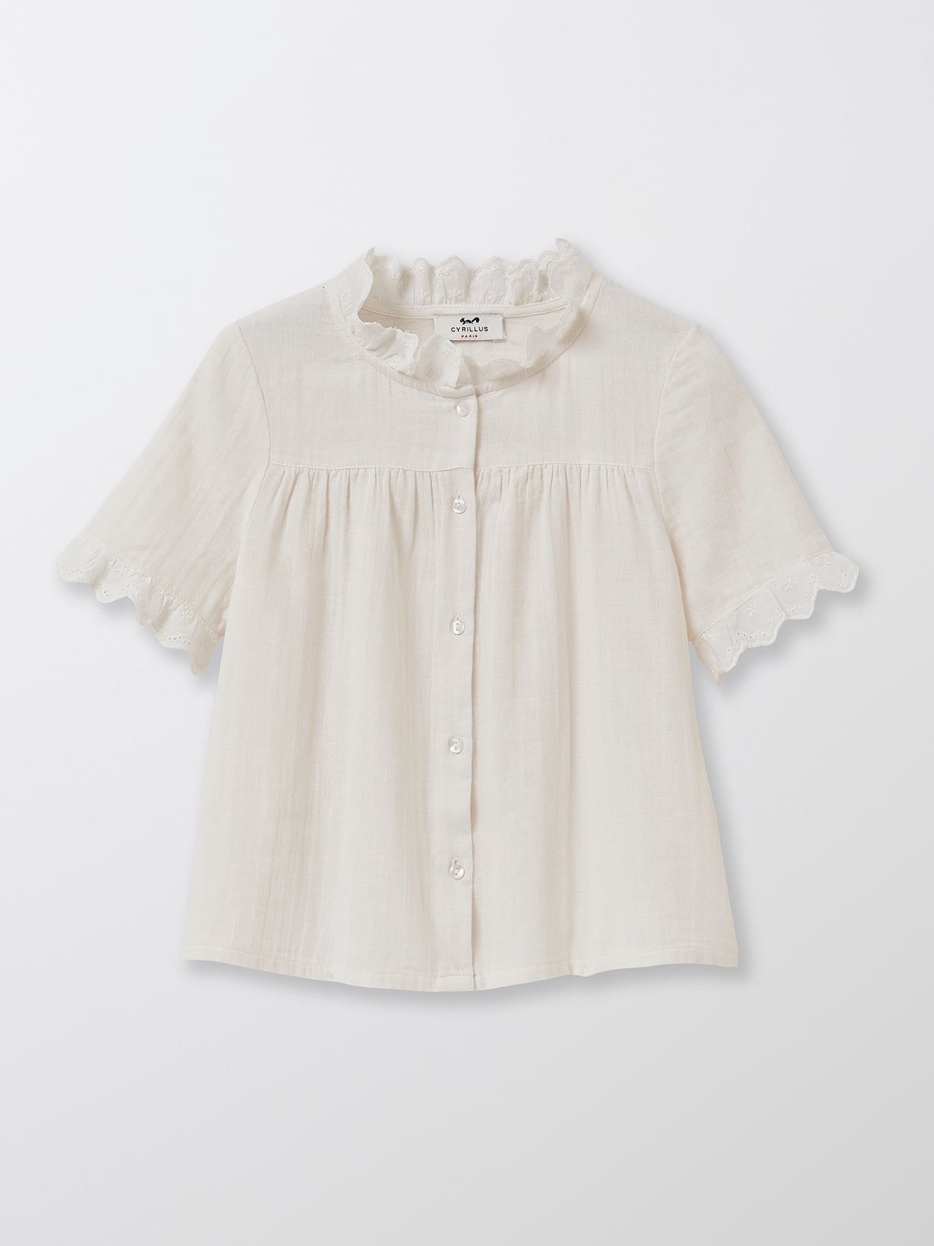 Chemise Fille avec broderie anglaise