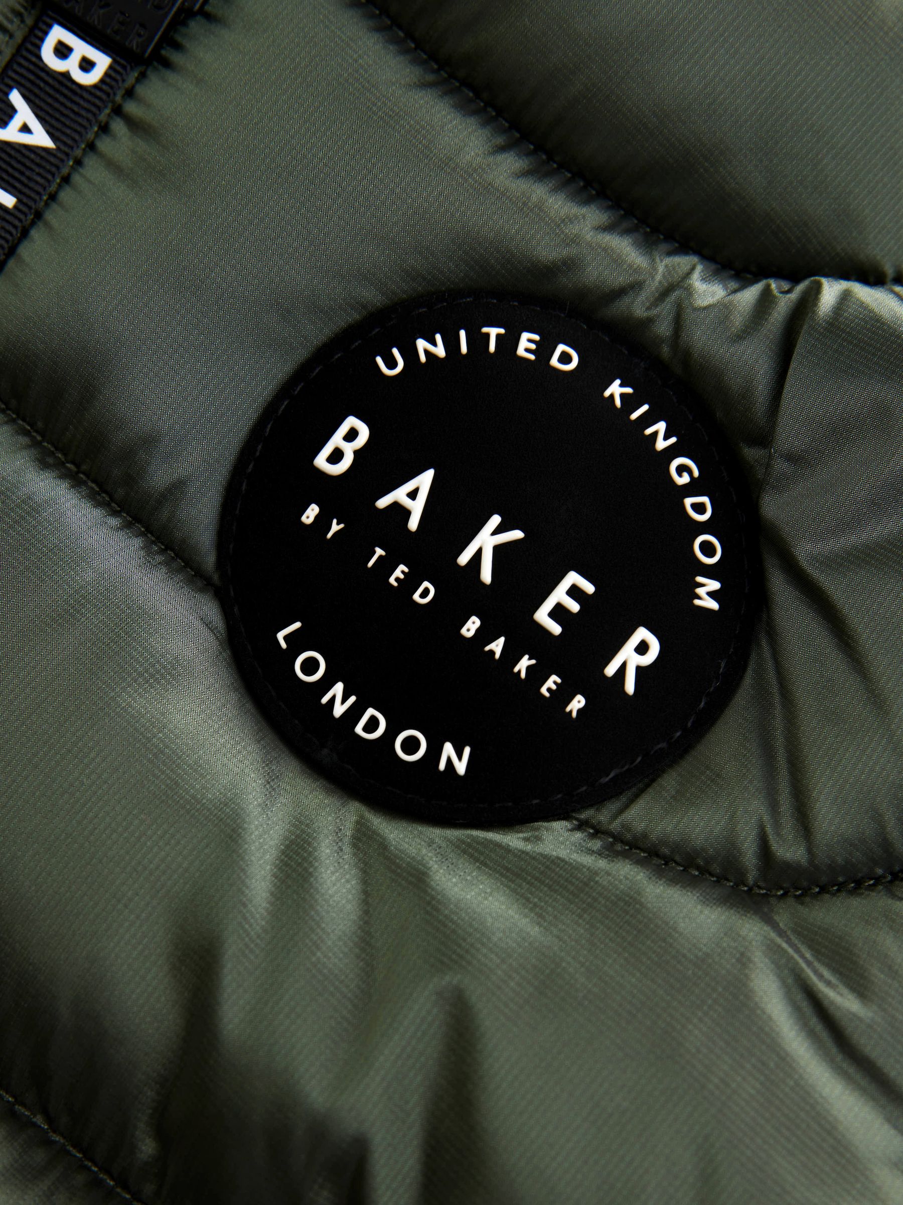 Kakigroen - Baker By Ted Baker - Regenbestendige halfzware gewatteerde jas