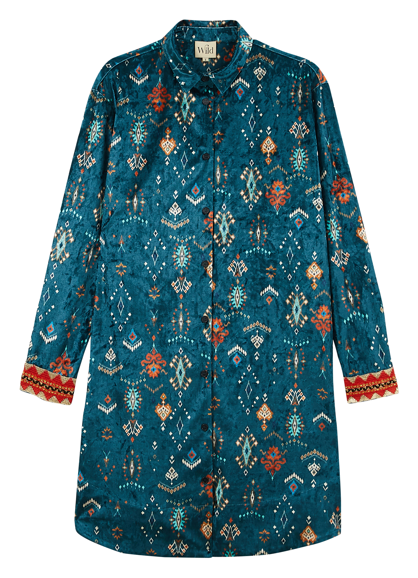 ROSARIA - Robe courte à motif ethnique | Vert