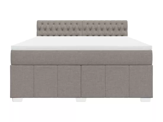 Sommier à lattes de lit avec matelas Taupe 180x200 cm Tissu