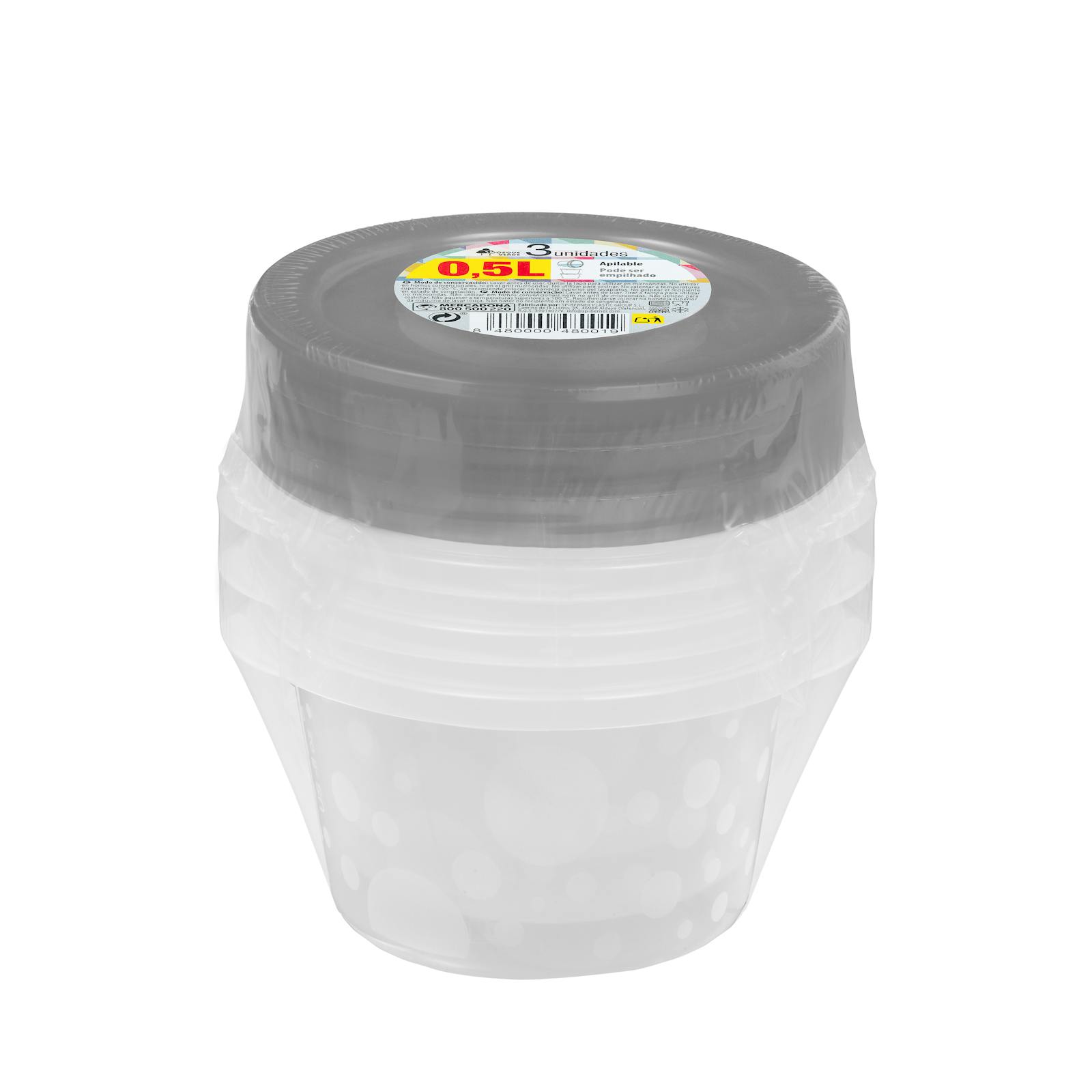 Récipient rond en plastique 0,5 L Vert Forêt
