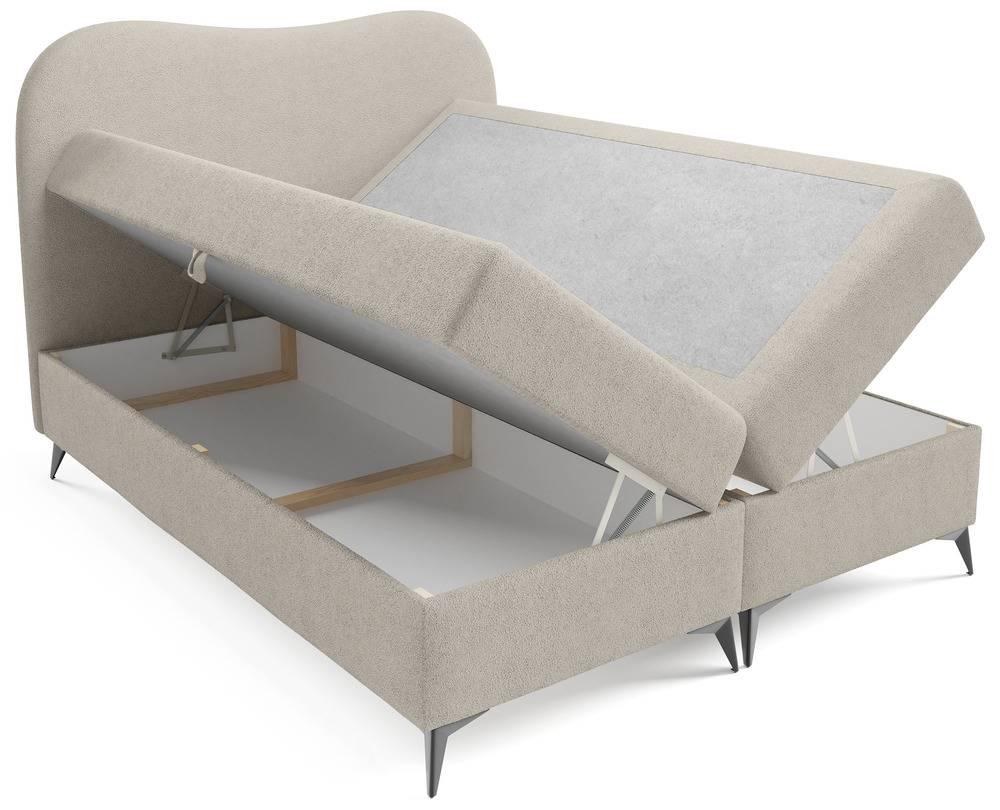 NADUVI Collection Boxspring Adler bouclé met opbergruimte 140 x 200 cm