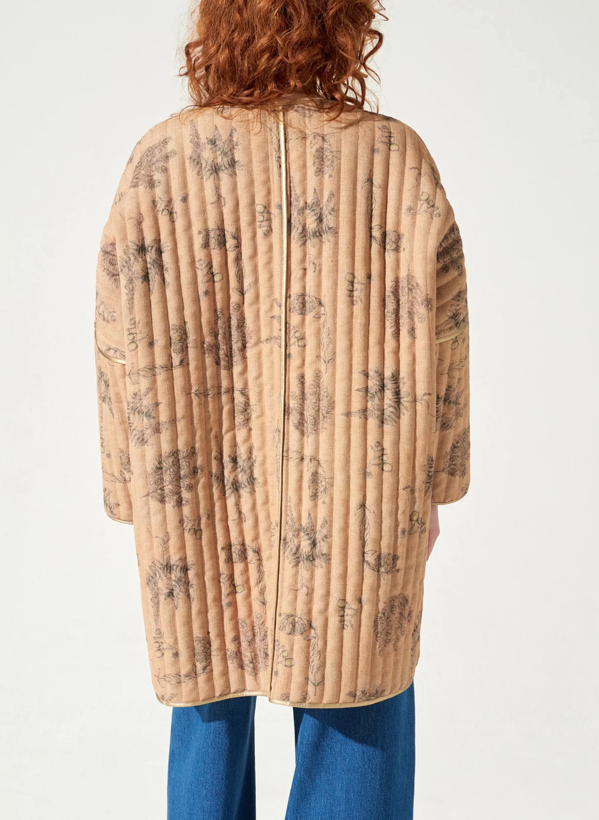 Manteau imprimé matelassé | Orange