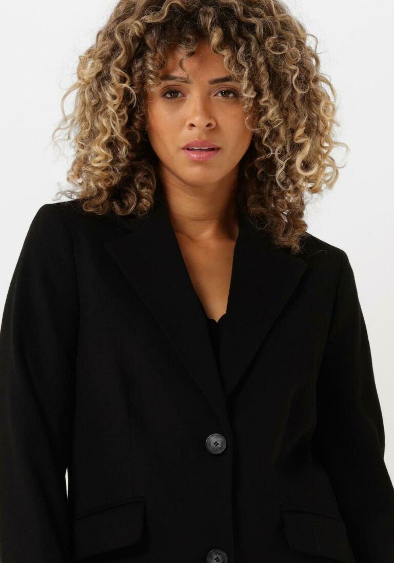 BEAUMONT zwarte beaumont mantel long blazer coat