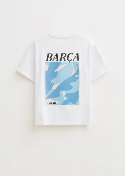 T-shirt met print Barca blauw (BLW)