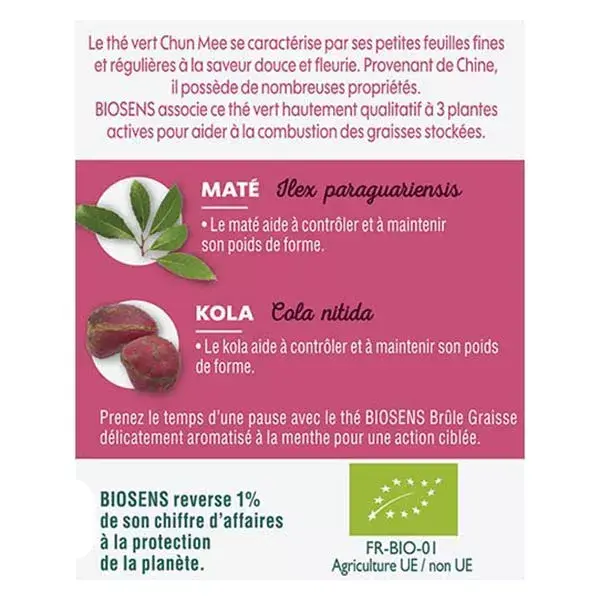 Biosens Thé Brûle Graisses Bio 30g