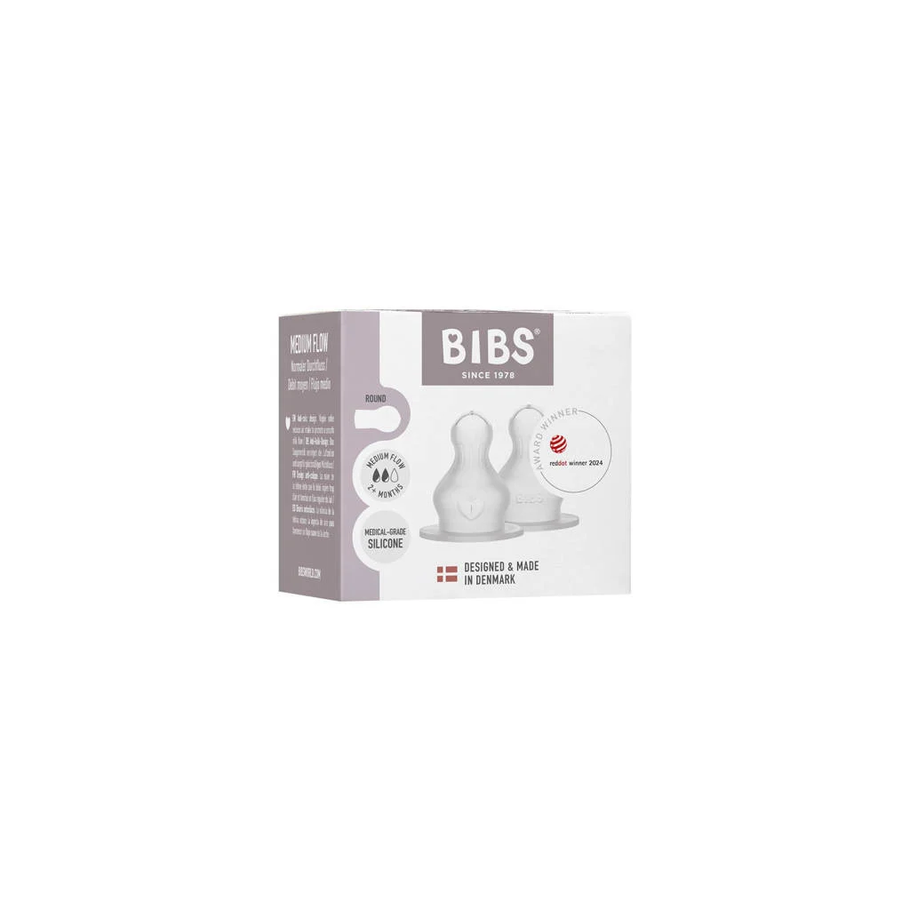 BIBS Flessenspeen - Silicone - Medium Flow (2 stuks)