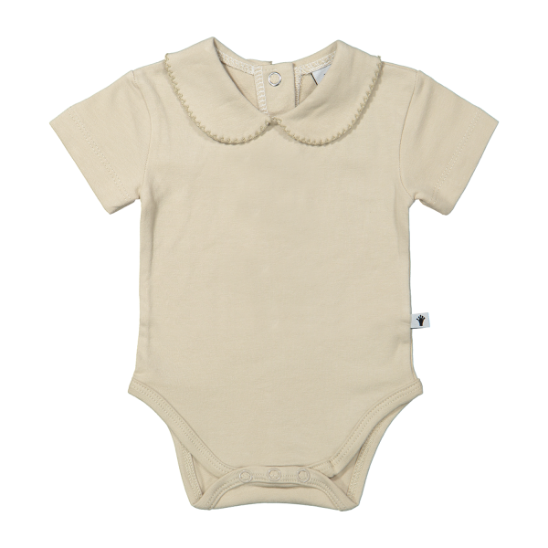 Klein Baby Oxford Tan Romper Korte Mouw - Mt. 50 - Beige