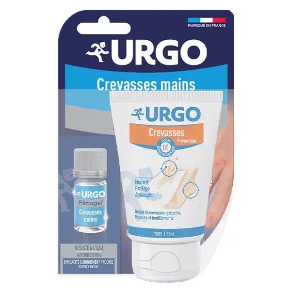 Máscara de inverno Urgo para pés e mãos, para pele seca e rachada.