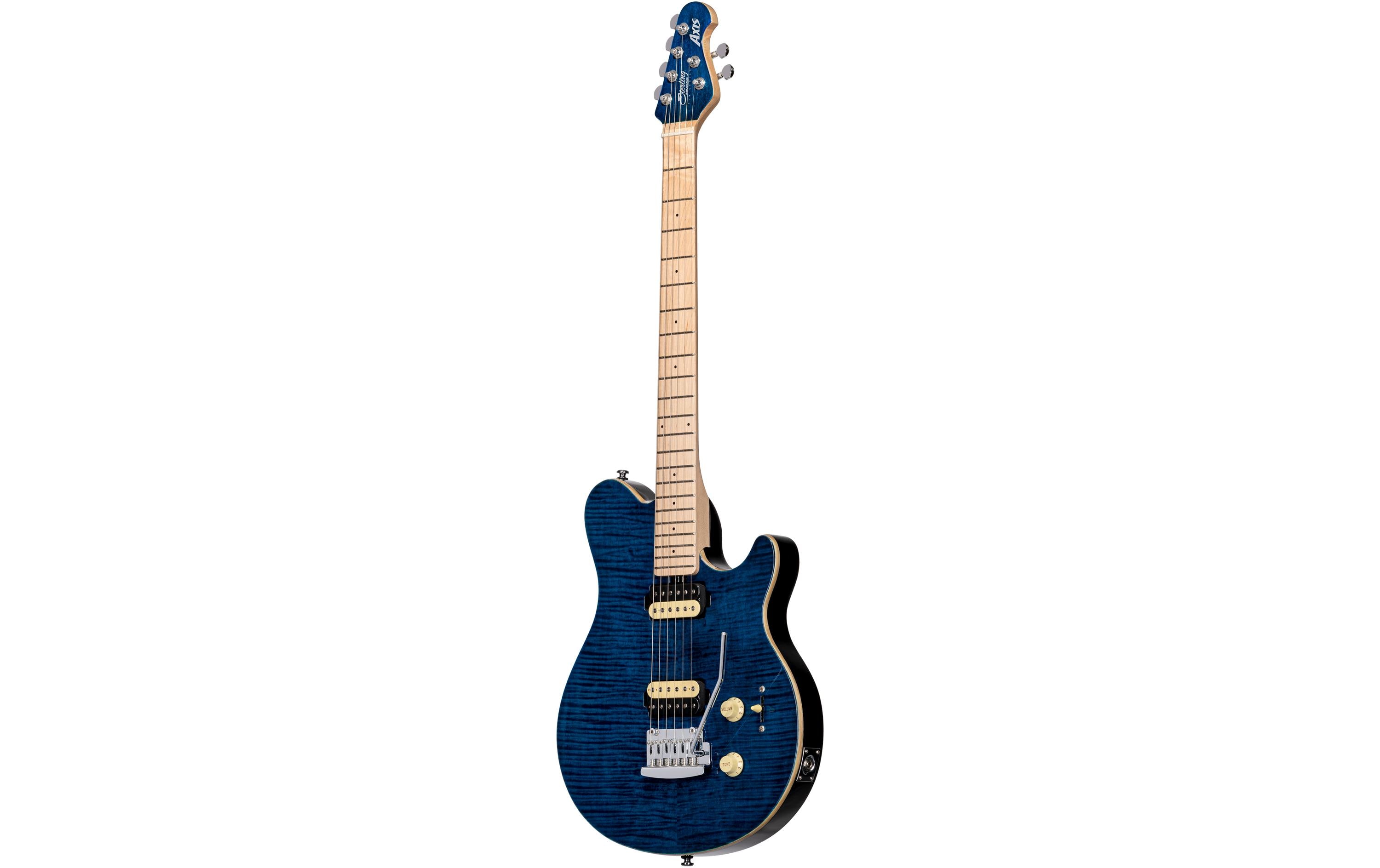 E-Gitarre Axis Flame Maple – Neptune Blue<br>Eine Innovation in der Gitarrengeschichte, die zum bekannten E-Gitarrenmodell wurde