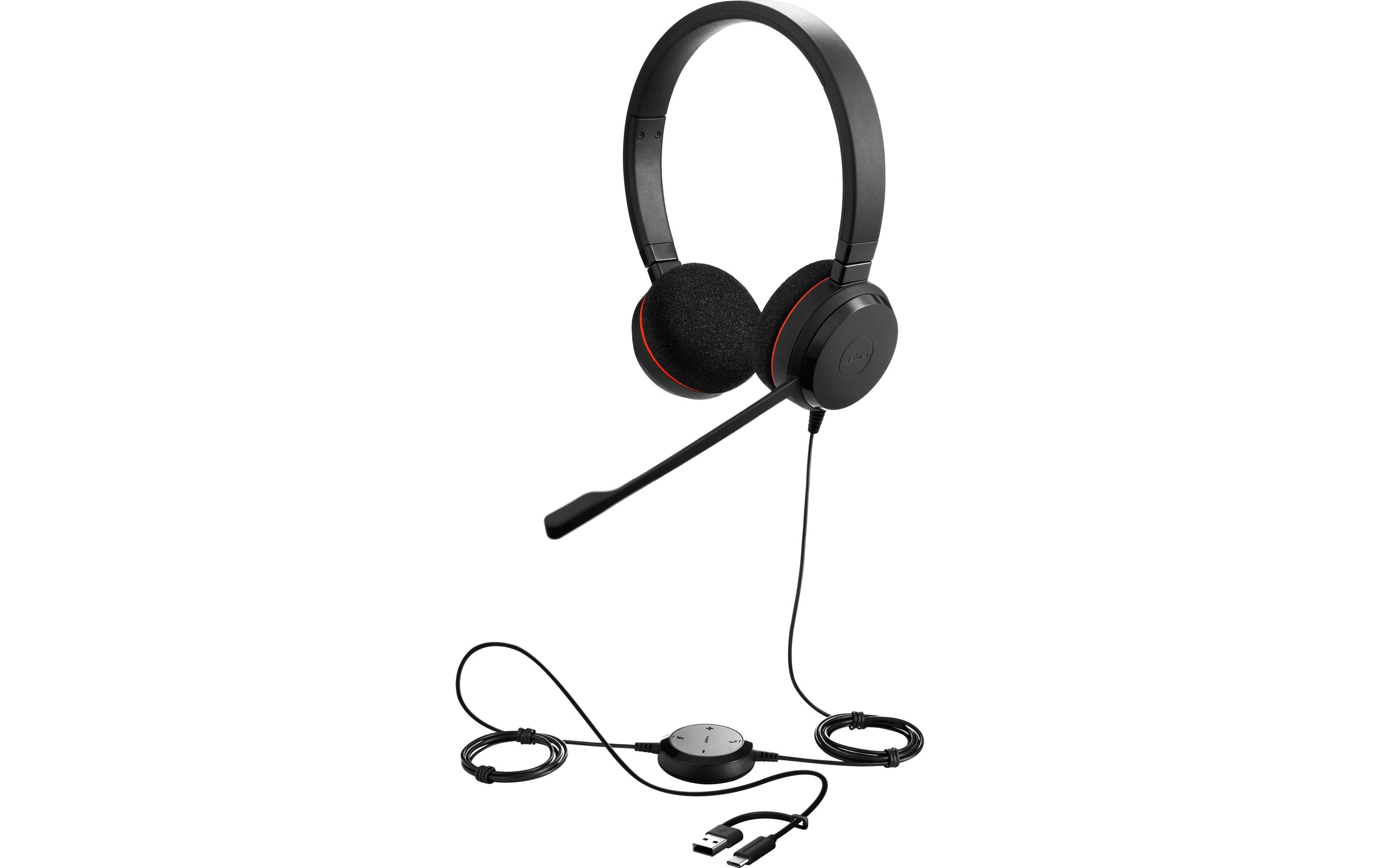 Headset Evolve 20 Stereo UC USB C/AJabra Evolve 20 Headset kabelgebunden Kopfbügel Büro/Anrufzentrale USB Typ-C / USB Typ-A Schwarz