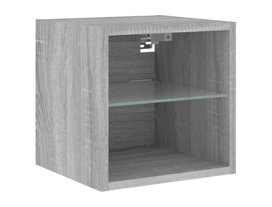 VIDAXL - Elément suspendu Meubles tv muraux et lumières led 2pcs sonoma gris 30x28,5x...