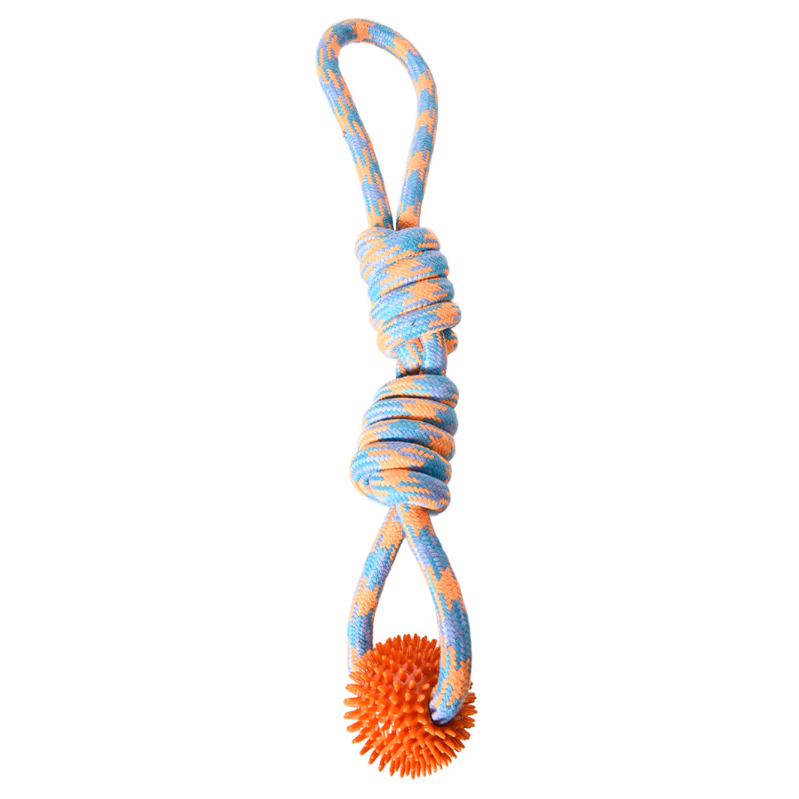 Brinquedo para cães WUAPU, corda de 2 cm com bola, 59 cm