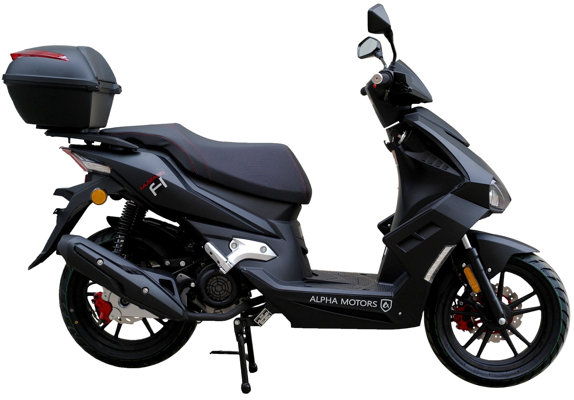 Alpha Motors Motorroller Mustang FI 125 ccm 85 kmh EURO 5 mattschwarz inkl. Topcase