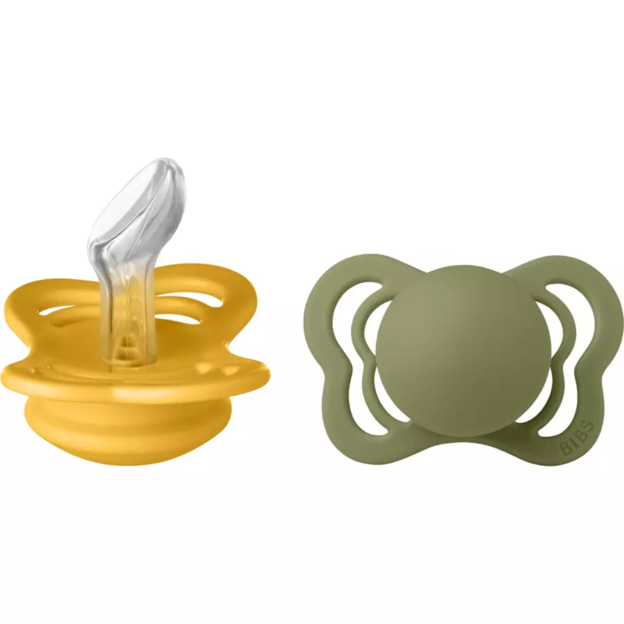 BIBS® Schnuller Couture Honey BeeOlive Silikon 0-6 Monate, 2 Stk.