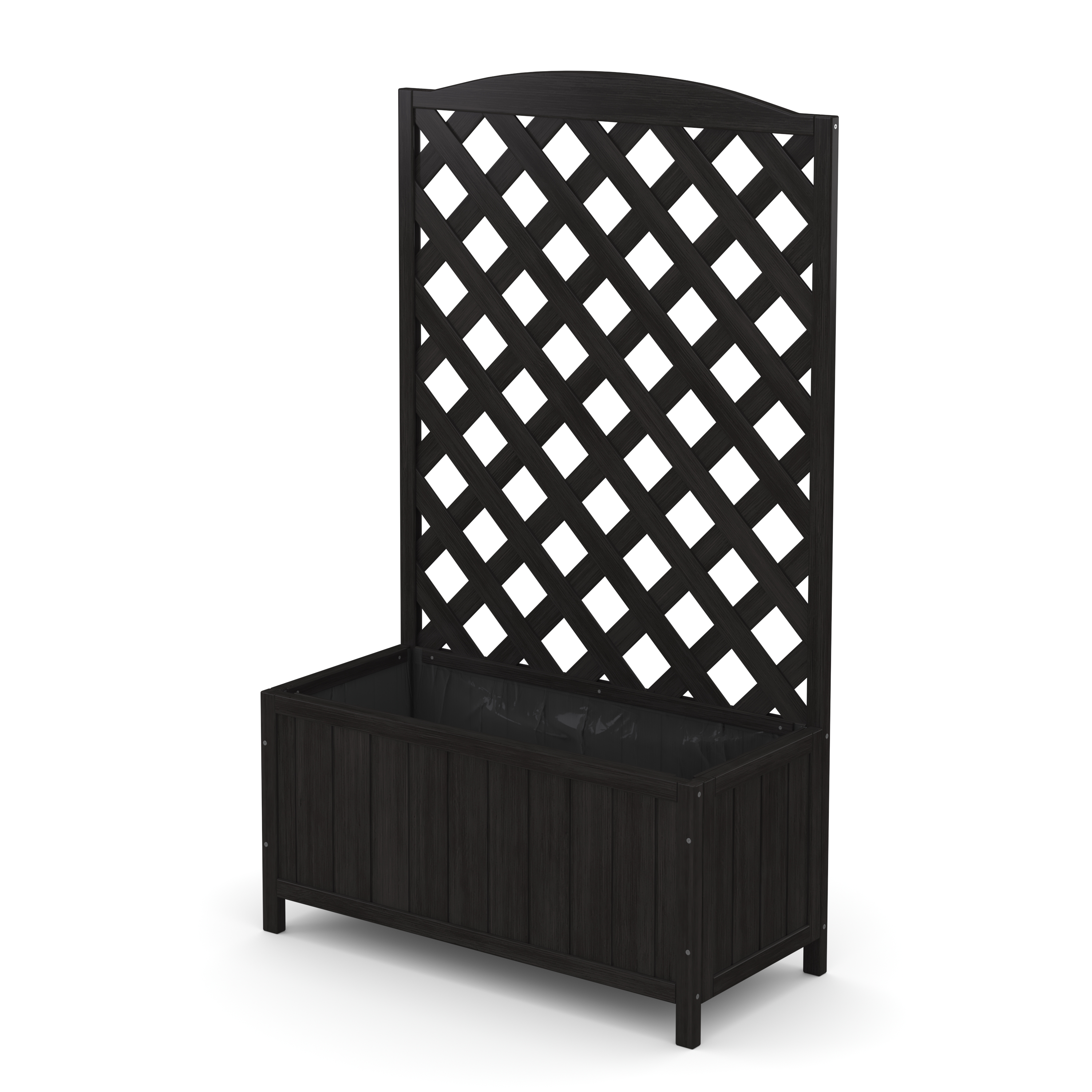 Rankgitter mit Blumenkasten schwarz