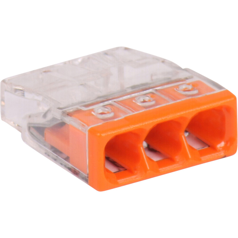 Wago lasklem 0,5 - 2,5mm² 3 polig oranje