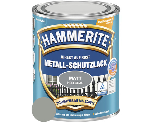 HAMMERITE Metaalbeschermende Verf, Mat Lichtgrijs, 750 ml