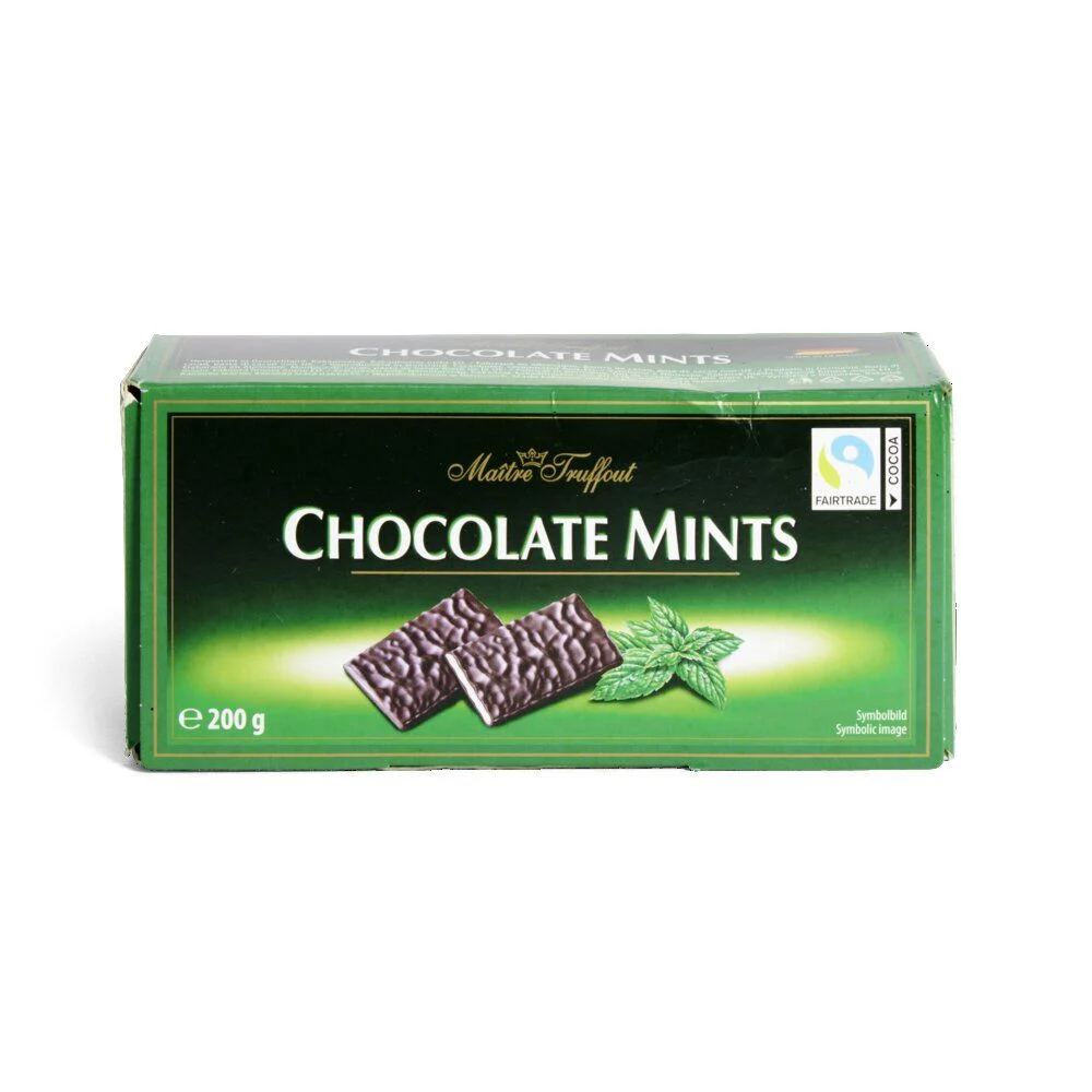 Chocolats noir fourrés à la crème de menthe 200Gr