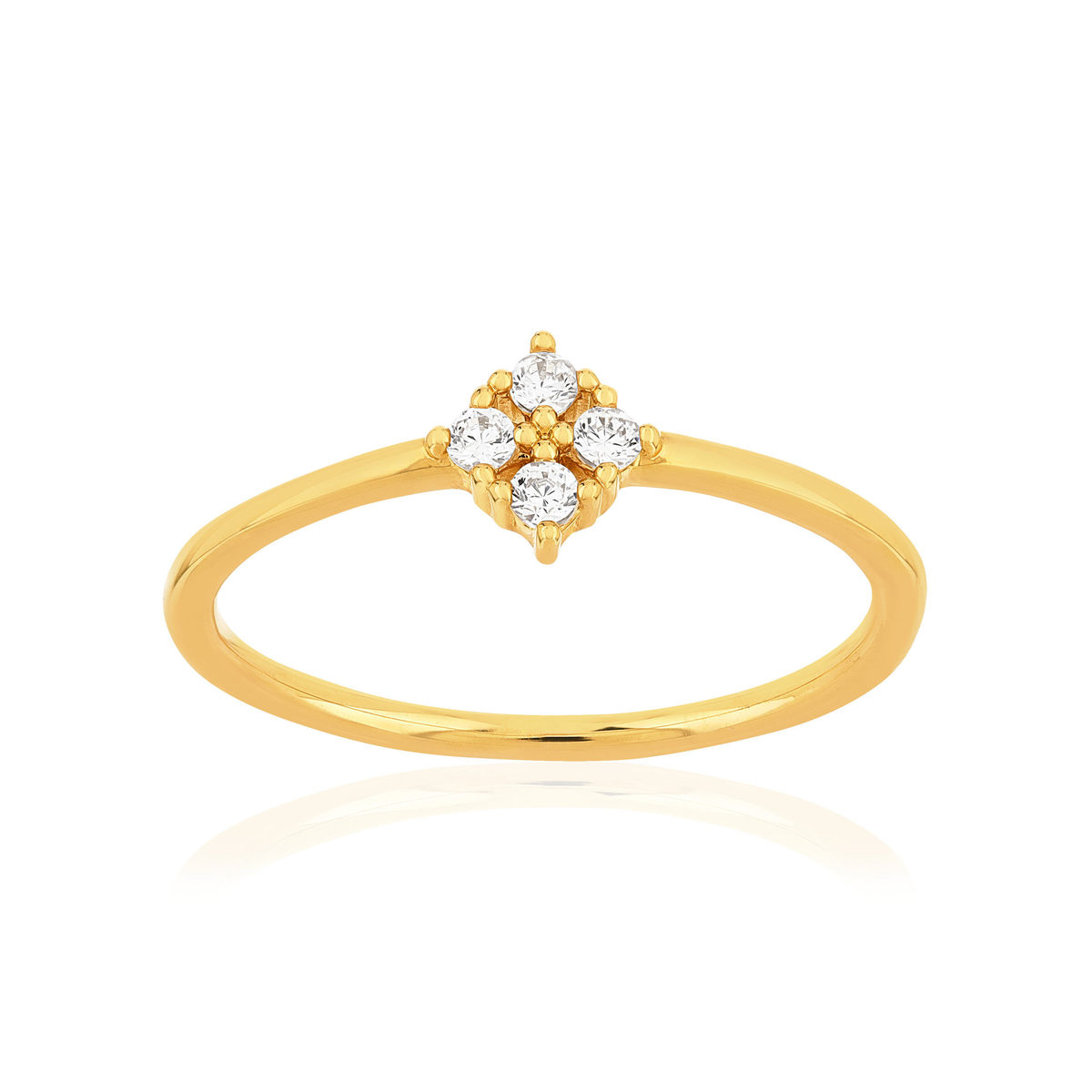 Bague plaqué or jaune zirconias