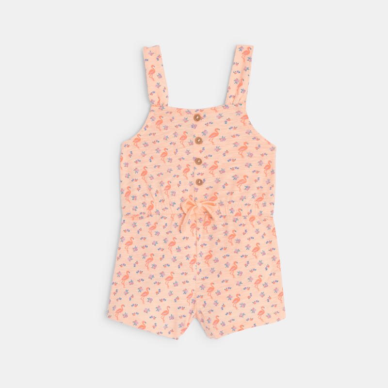 Combi courte à bretelles flamant rose bébé fille Orange