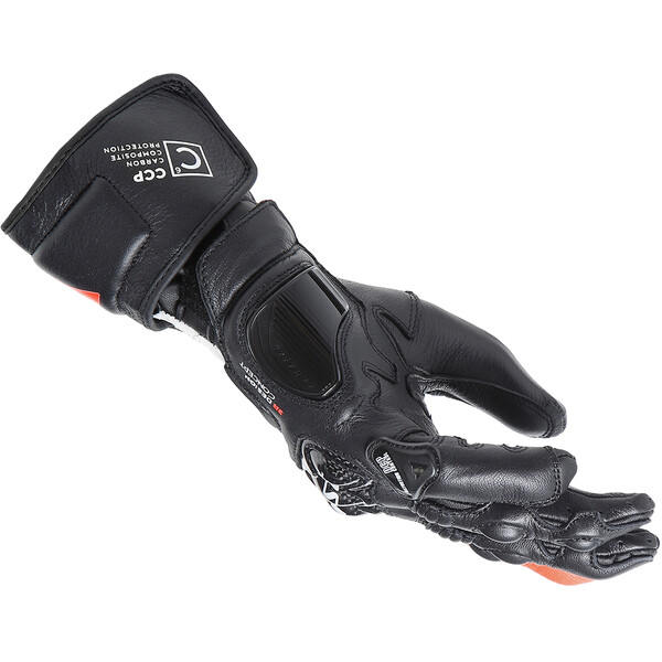 Dainese - Gants femme Carbon 4 Long Lady Noir / Blanc / Rouge fluo