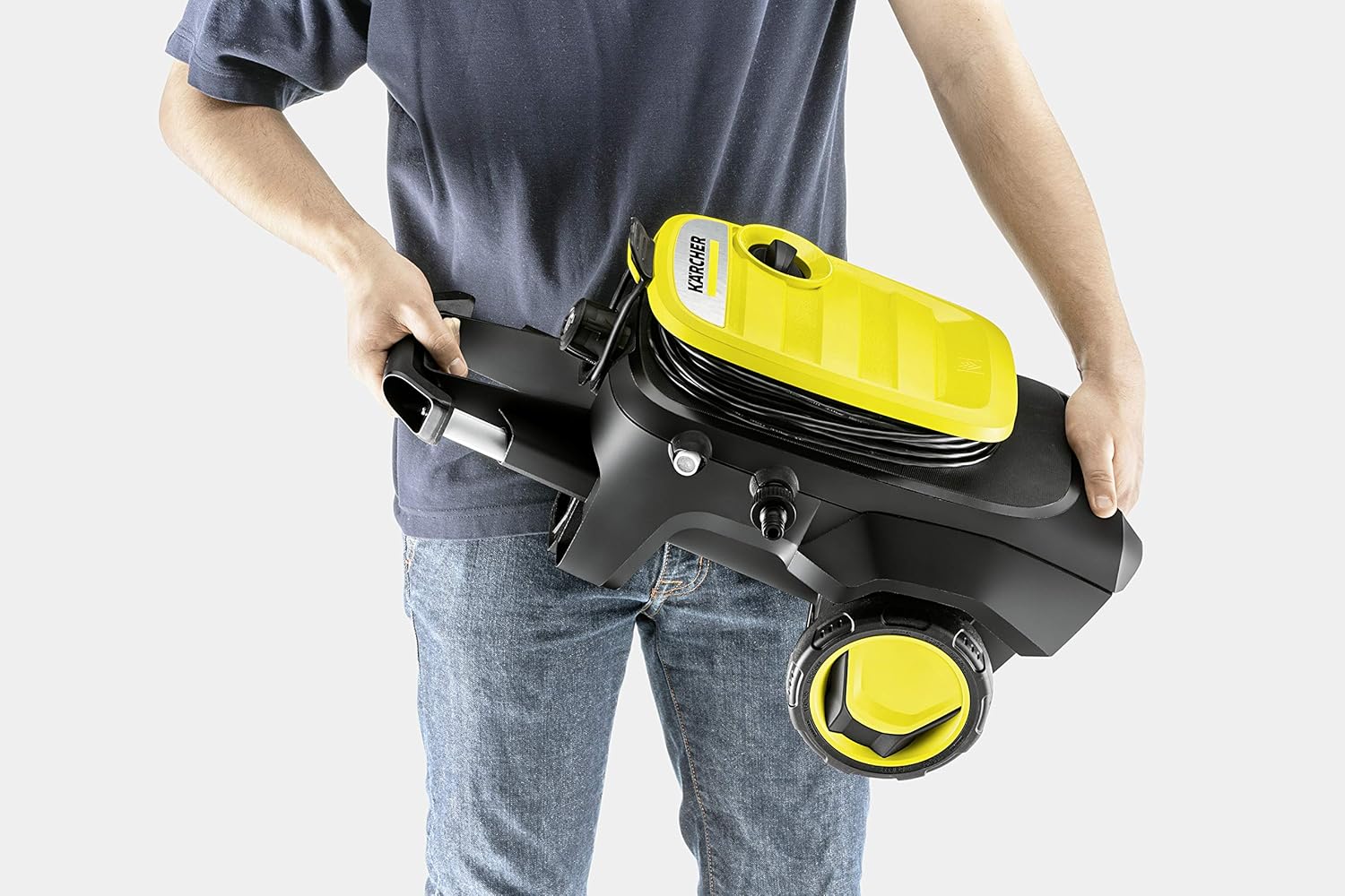 Kärcher Hochdruckreiniger K 5 Compact Home, Druck: max. 145 bar, Durchfluss: max. 500 l/h, Flächenleistung: 40 m²/h, Wasserfilter, Gewicht: 12 kg, mit Flächenreiniger T 5, Stein- und Fassadenreiniger