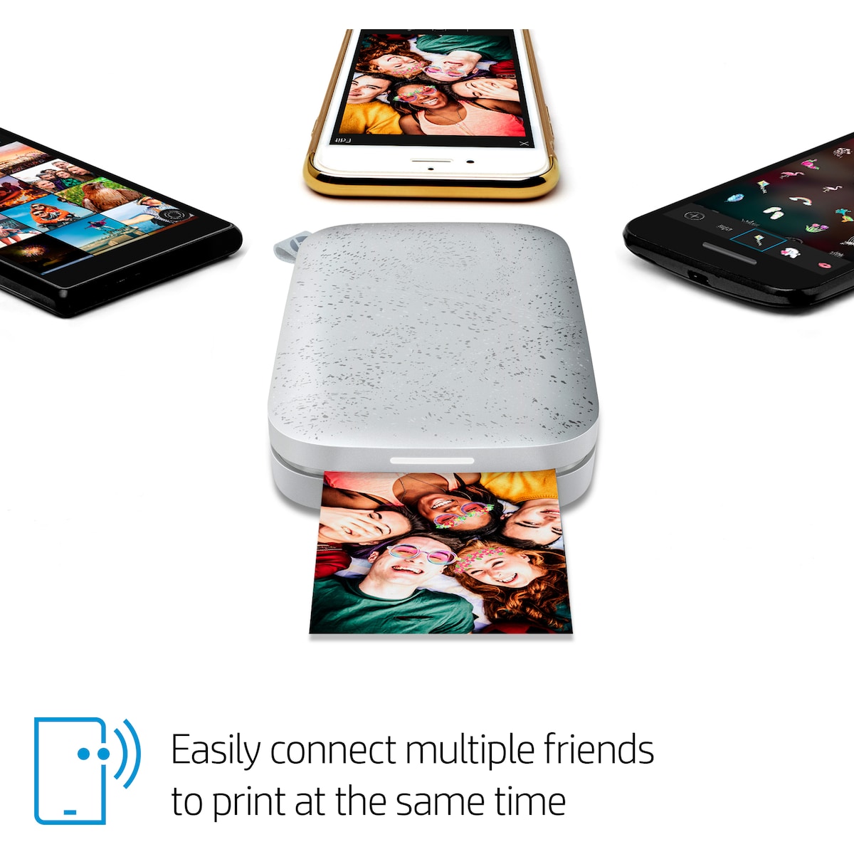 HP Sprocket Luna mobil fotoskriver (hvit)