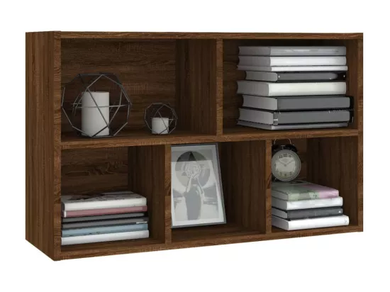 Bibliothèque/Buffet chêne marron 50x25x80 cm bois d'ingénierie