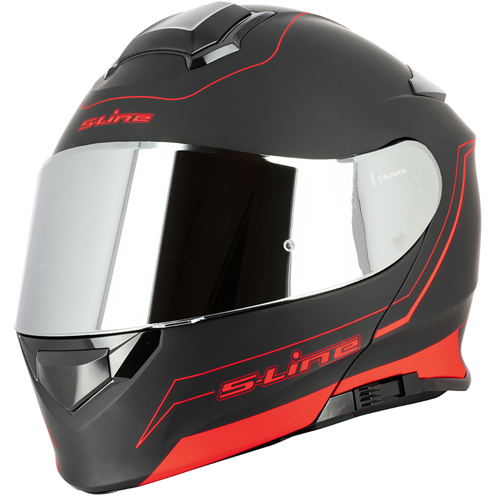S-Line - Casque Dual Face S550 Noir Mat / Rouge Mat