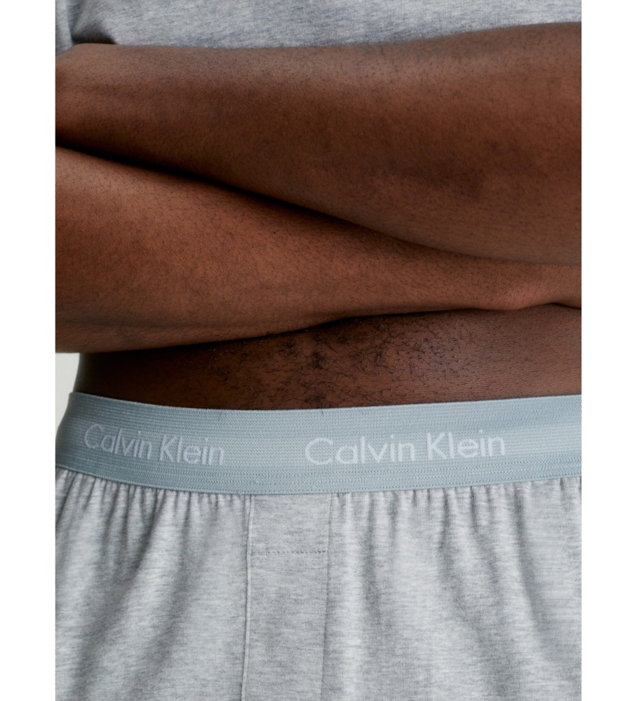 Pijama Calvin Klein cinza de algodão elástico