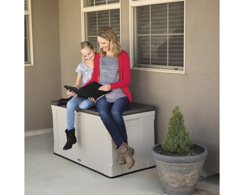 Lifetime Harmony kussenbox, 440l, 128 x 64 x 67 cm, kunststof, staal, grijs/zwart