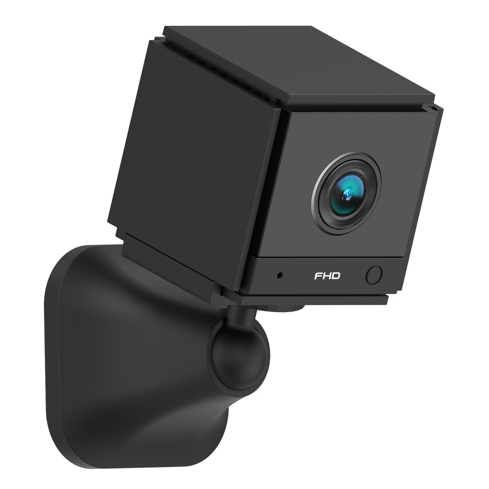 360° WiFi Mini Kamera FullHD 1080p Infrarot LED's Nachtsichtfunktion und Bewegungserkennung   Micro SD Slot und Halterung (iOS/Android) - Schwarz
