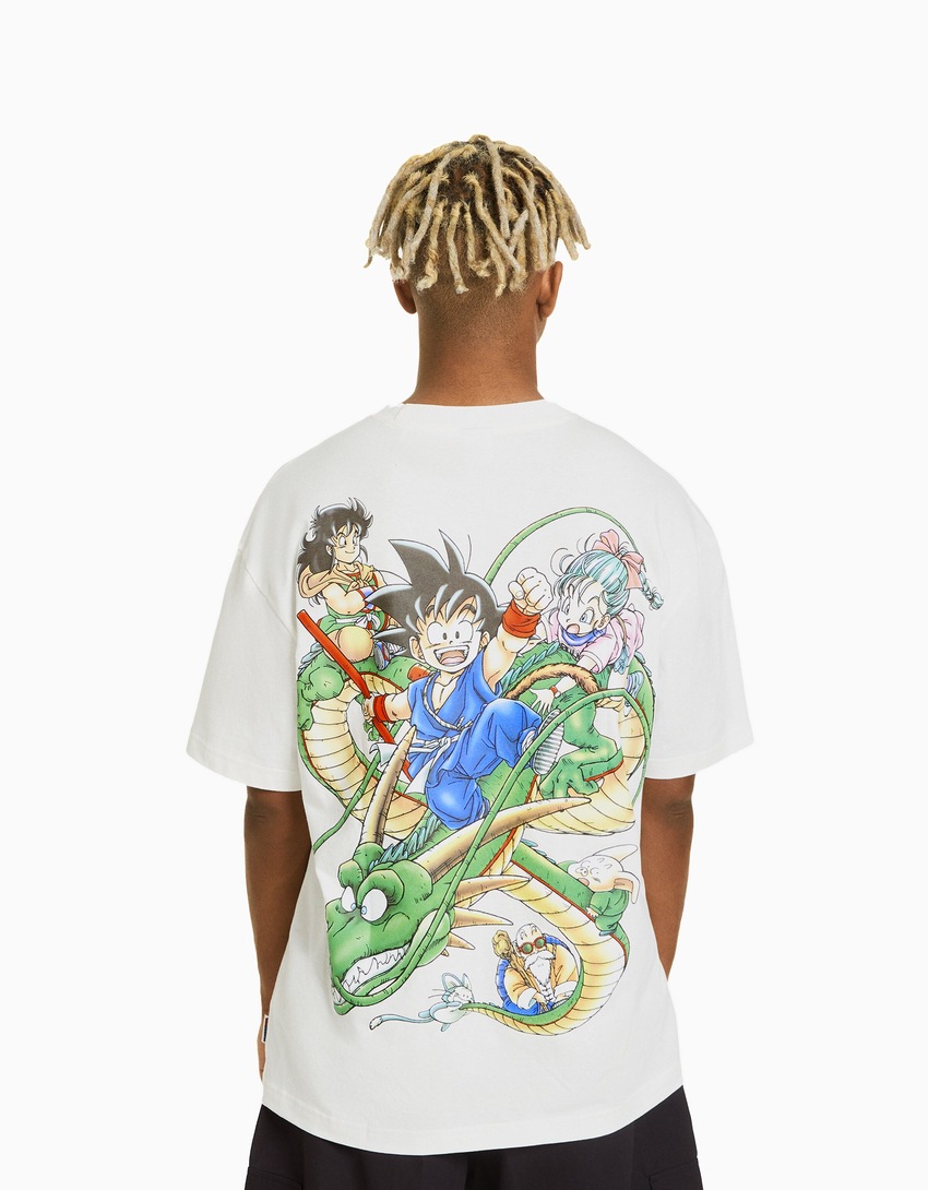 Camiseta Dragon Ball de manga curta com modelagem quadrada