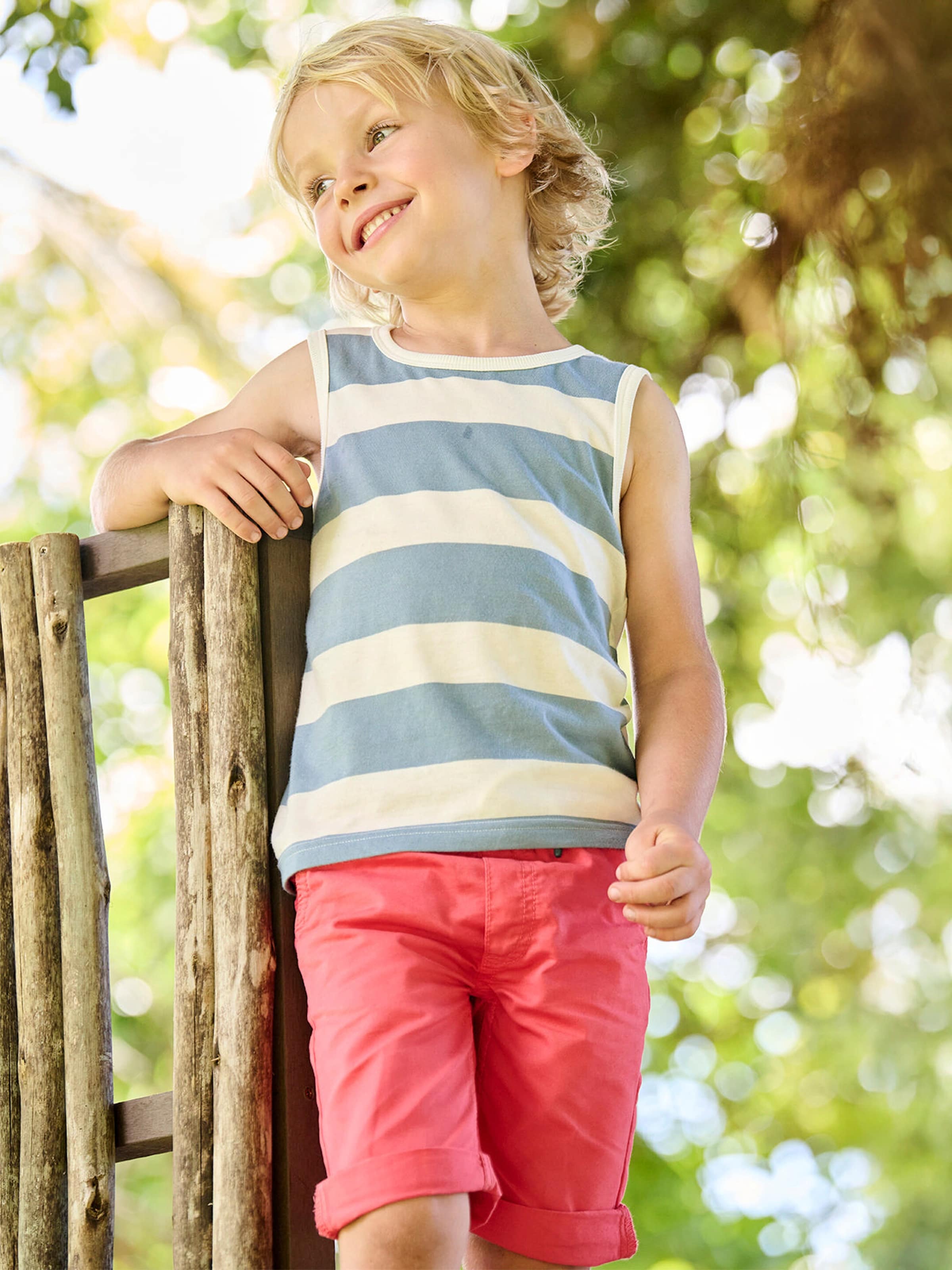 Vertbaudet 2er-Pack Jungen Trägershirts mit Recycling-Baumwolle set gelb